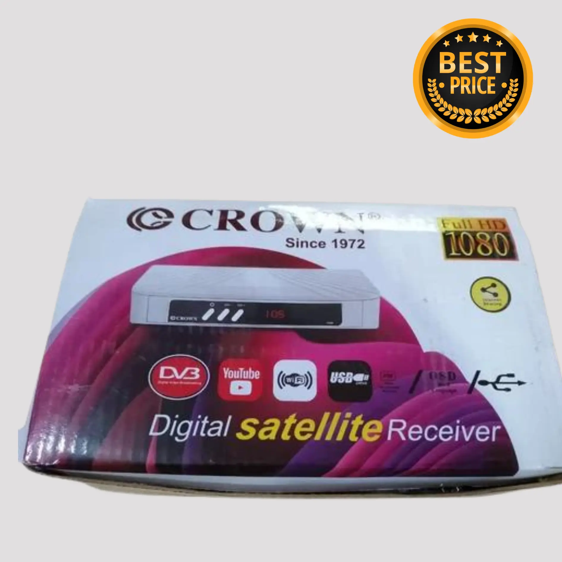 Crown HD Set Top Box Free Dish | Free Installation Service